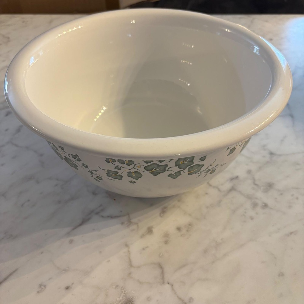 Corelle Coordinates Callaway Ivy Stoneware Mixing Bowl 3 Quart White Green Vine